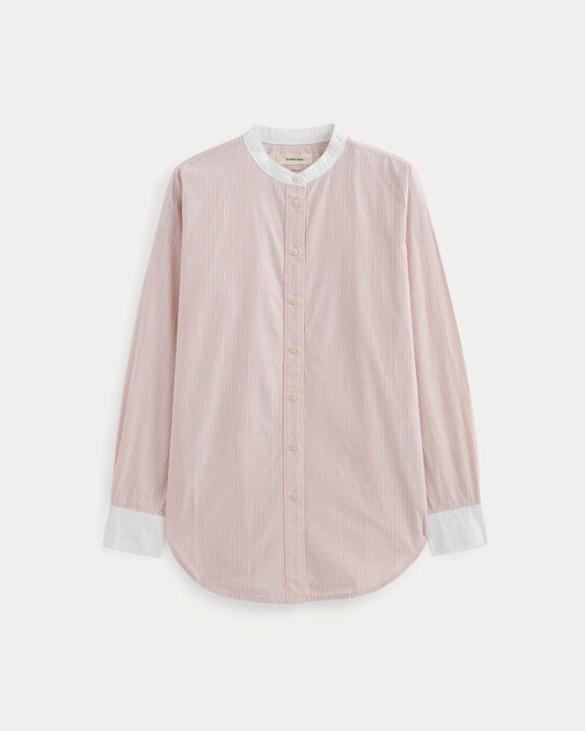 The Oversized Shirt in Ultrasoft Cotton | Pink / White