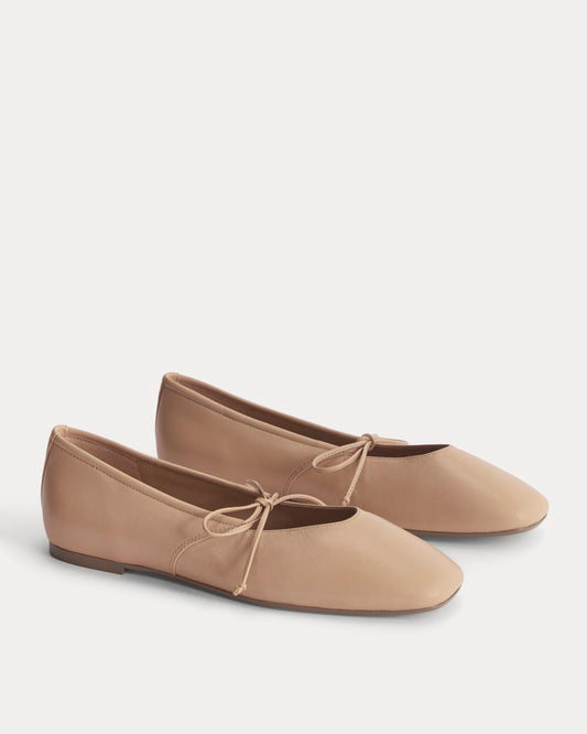 Leather Keyhole Flat | Blush Tan