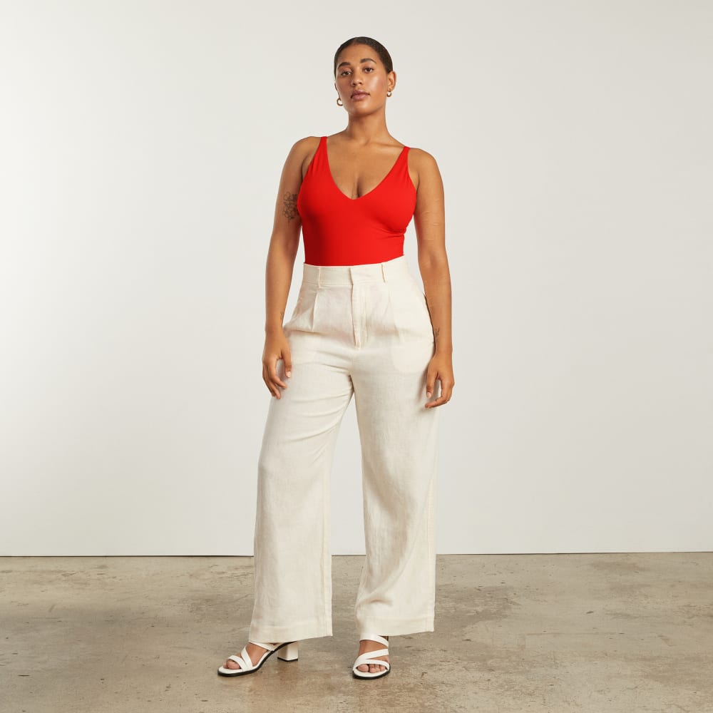 The V-Neck One-Piece | Bright Red