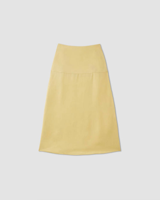The Hammered Satin Slip Skirt | Raffia