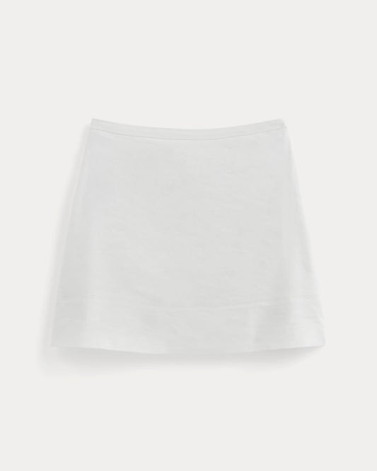 The Mini Skirt in Stretch Linen | White