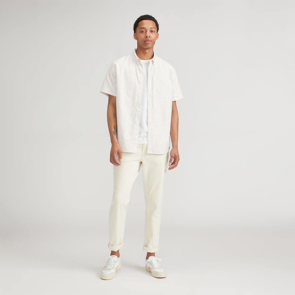The Organic Short Sleeve Oxford Shirt | Sahara / Off-White