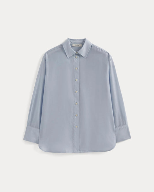 Oversized Shirt in Cotton-Silk Organza | Kentucky Blue