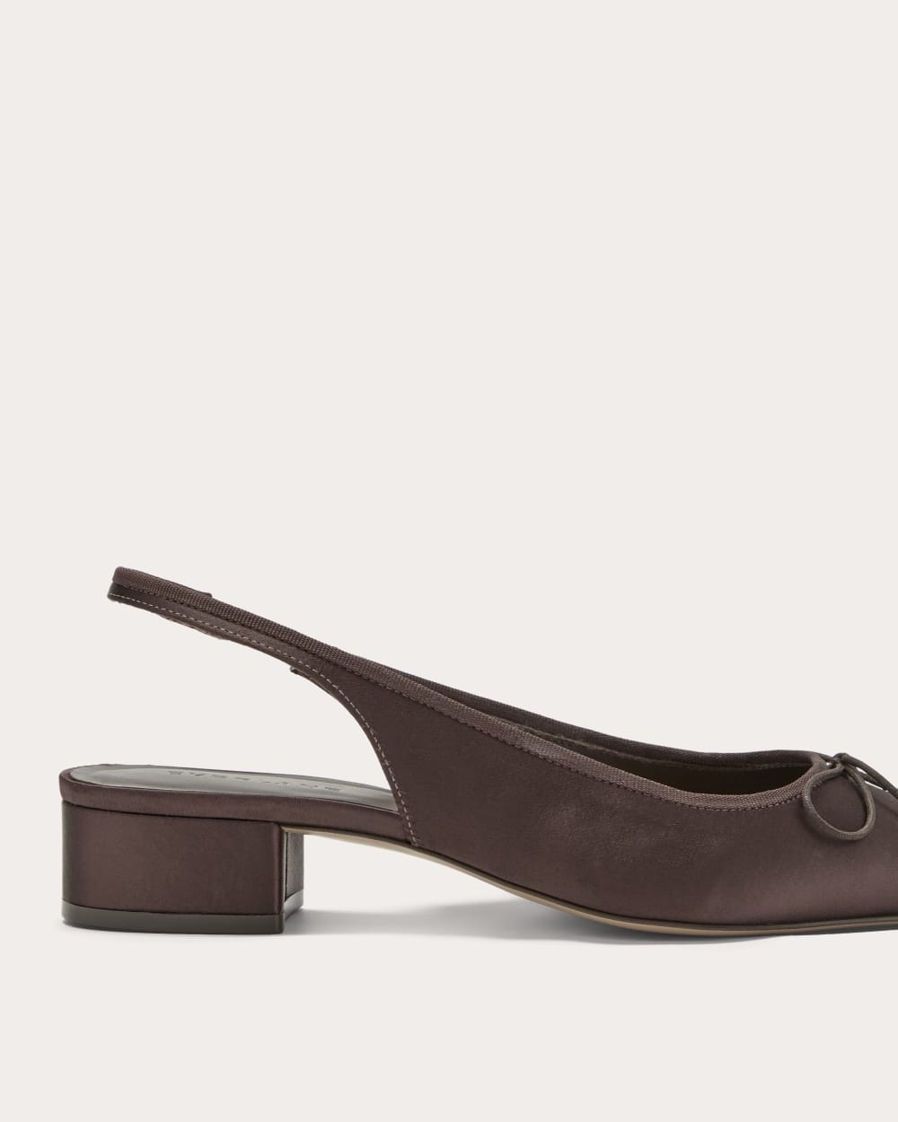 The Ballet Slingback Heel | Deep Brown Satin