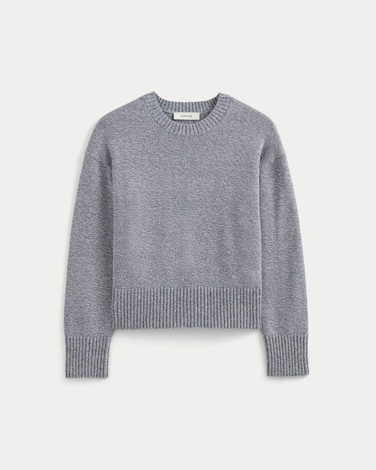 The Boxy Sweater in Everyday Cotton | Blue Indigo/Canvas Twist