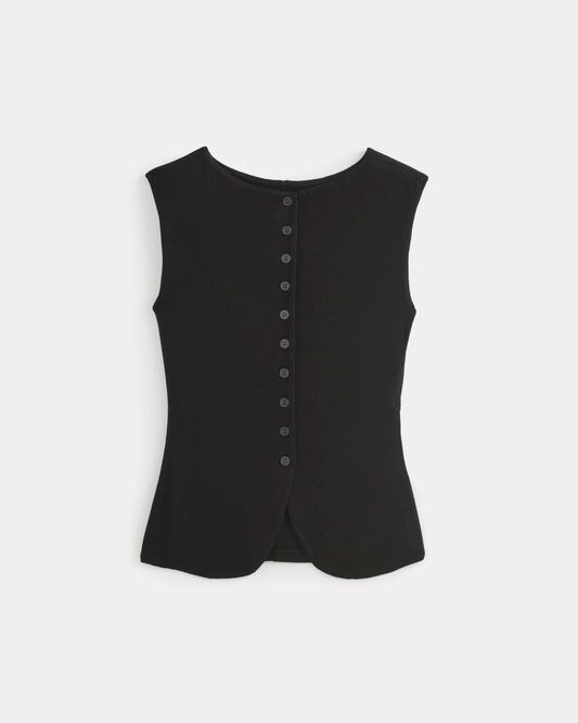 Sleeveless Button-Up in Butterluxe | Black