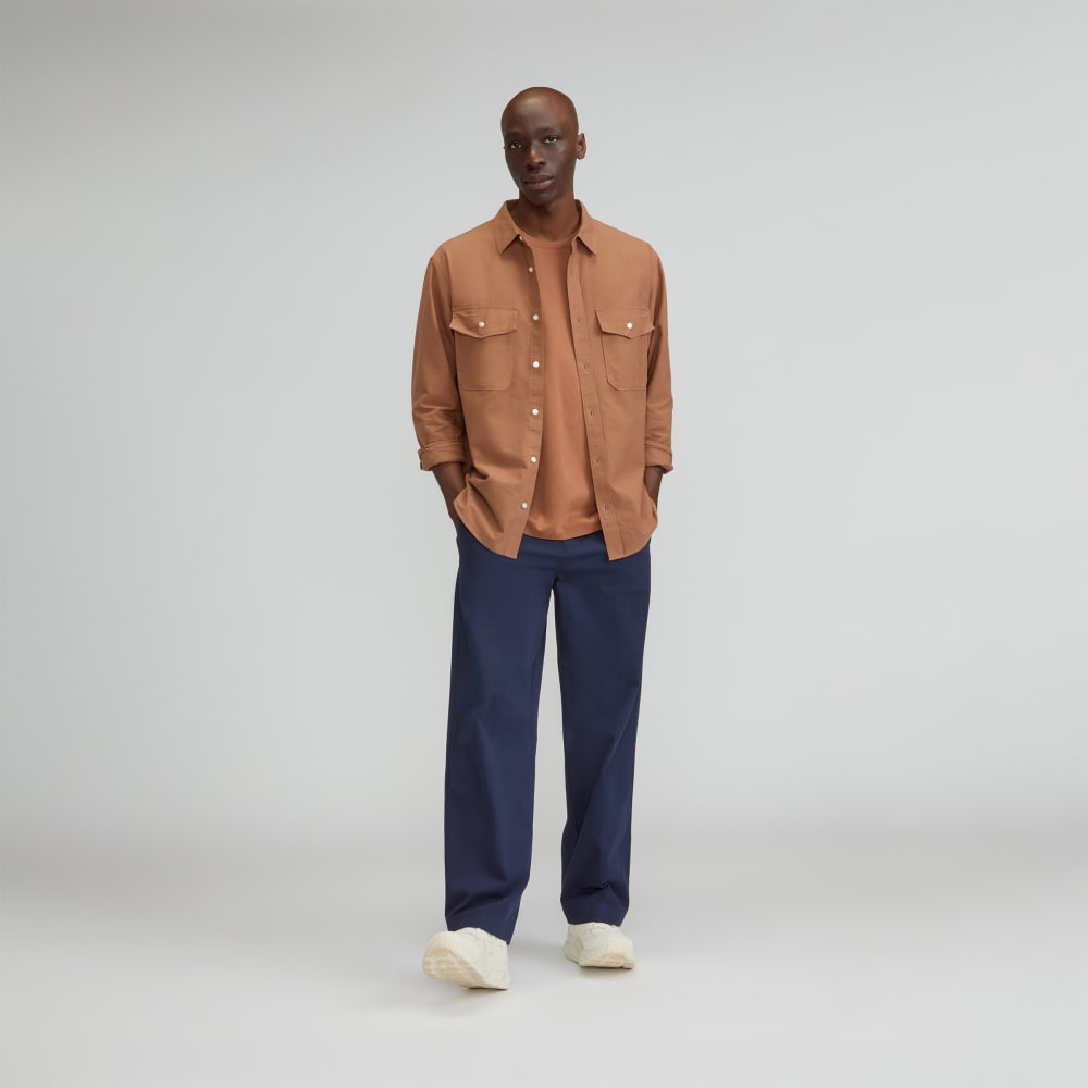The Organic Oxford Relaxed Utility Shirt | Carob Brown