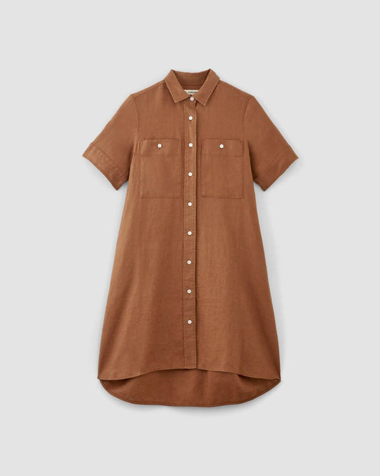 The Daytripper Dress in Linen | Carob Brown