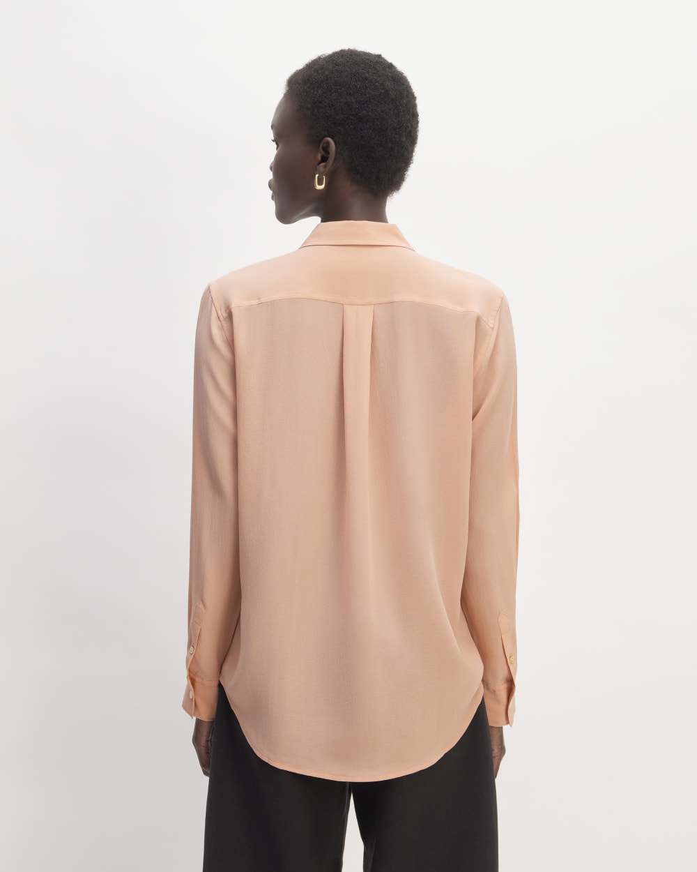 The Utility Shirt in Washable Silk | Blush Pink