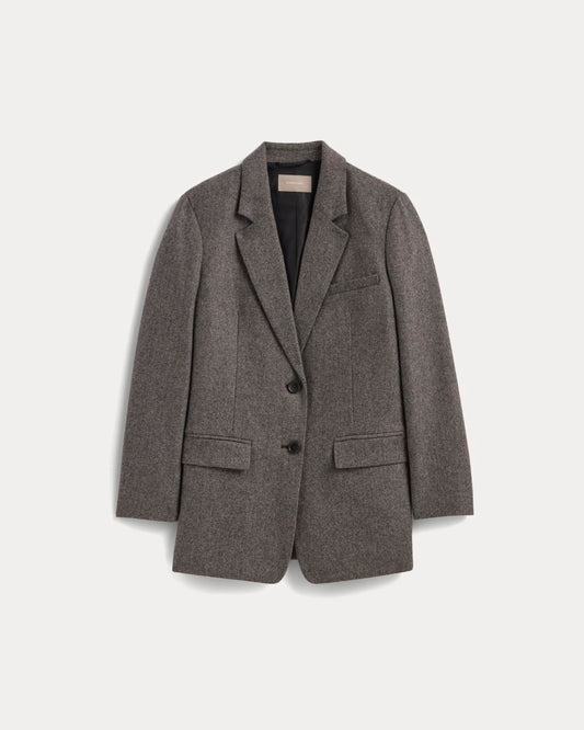 The Oversized Blazer in Wool | Grey Herringbone