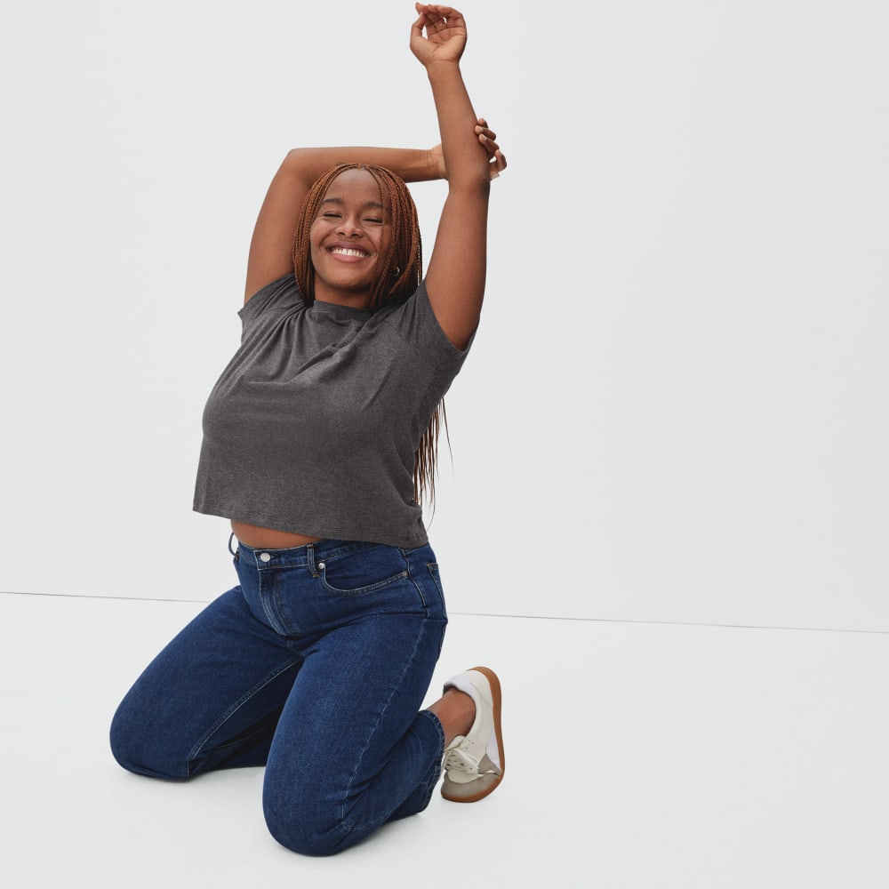 The Organic Cotton Box-Cut Pocket Tee | Charcoal | No Pocket
