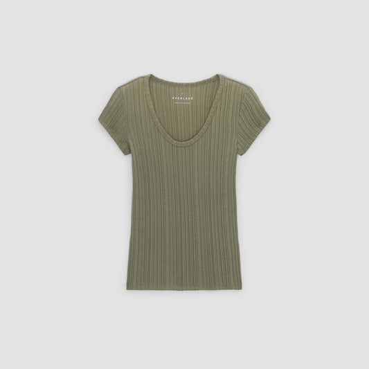The Rib Soft Knit Scoop-Neck Tee | Kalamata