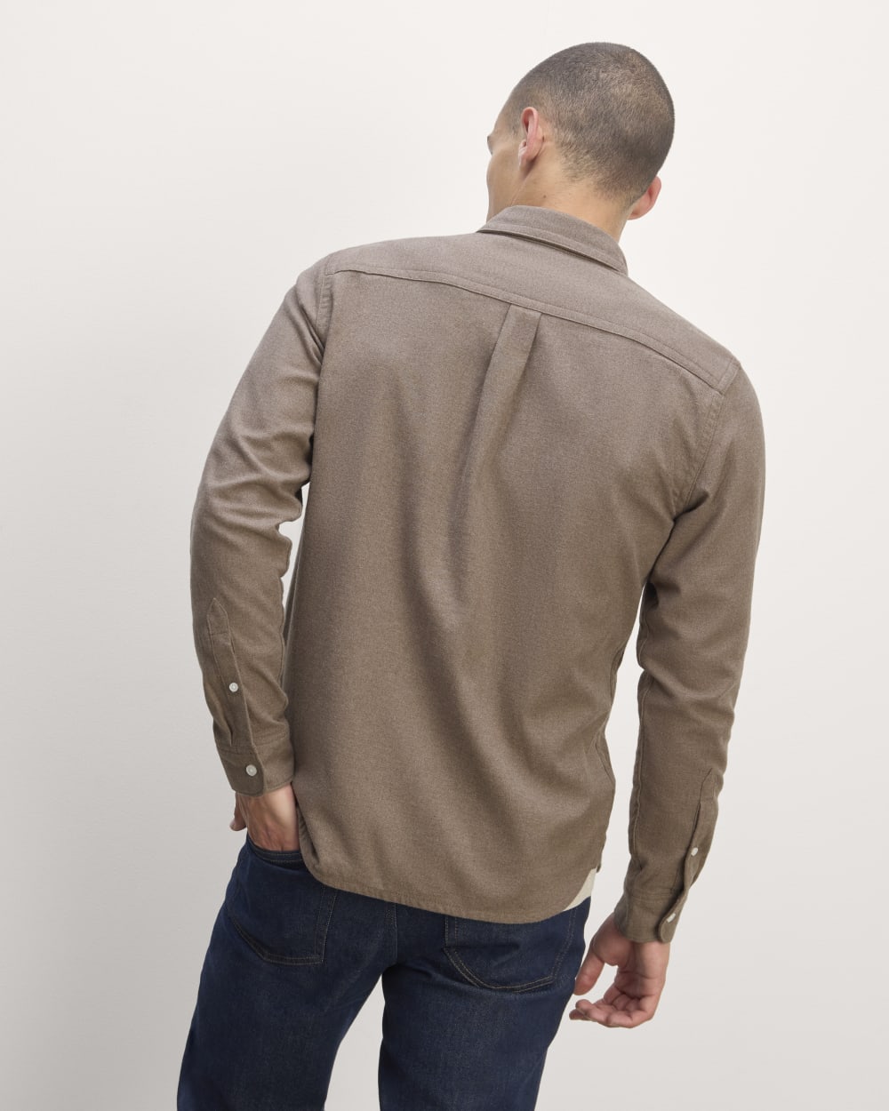 The Brushed Flannel Shirt | Taupe Melange
