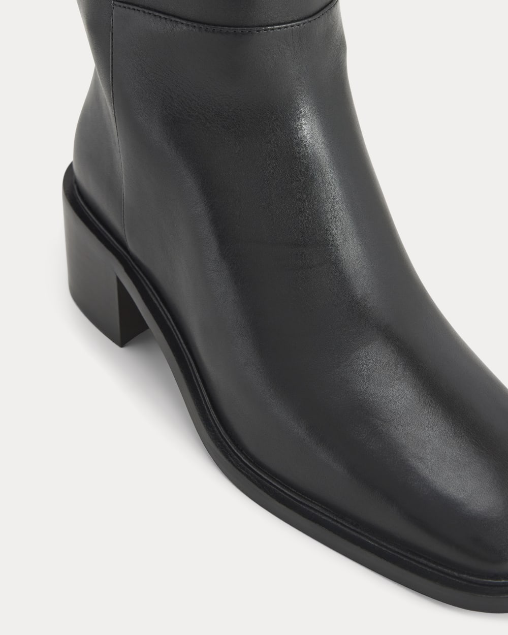 Leather Knee-High City Boot | Black