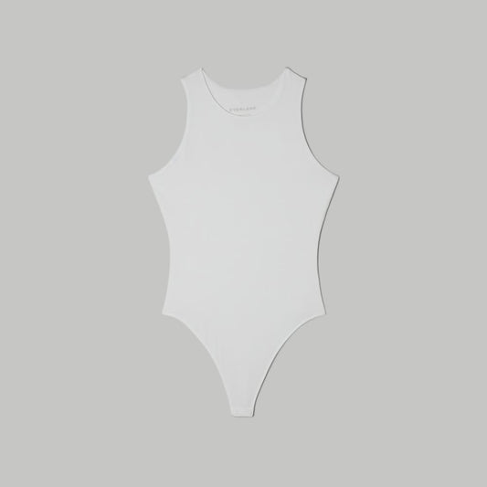 The Cutaway Tank Bodysuit | White | Thong