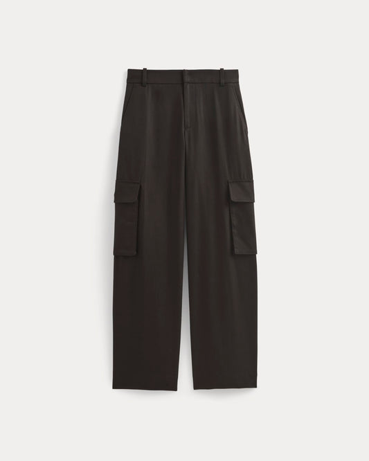 Wide-Leg Cargo Trouser in Buttersmooth | Black