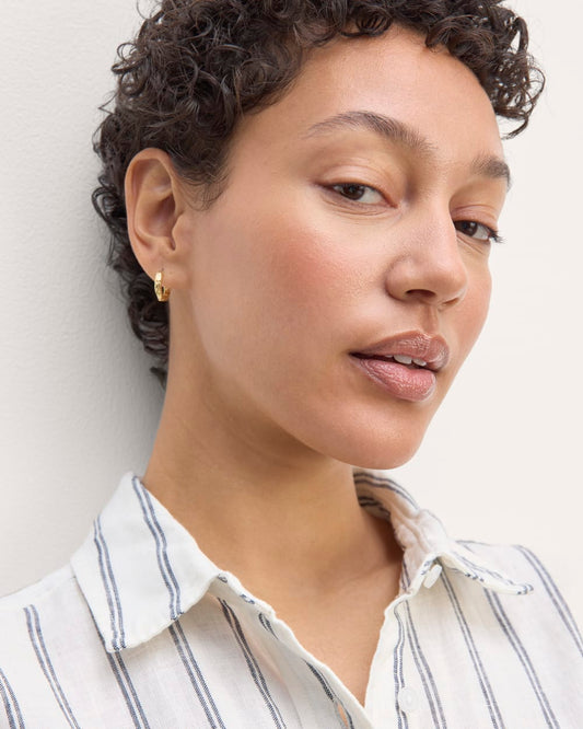 The Daytripper Dress in Linen | Bone / Navy