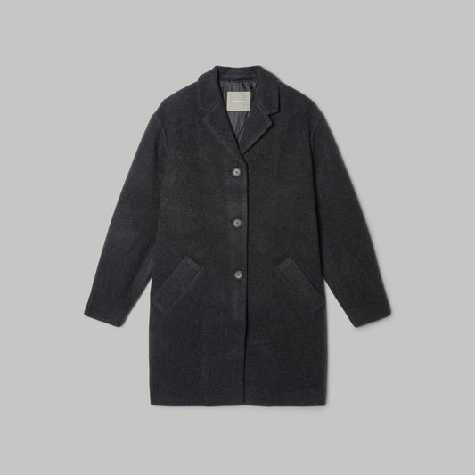 The Italian ReWool® Cocoon Coat | Heathered Black