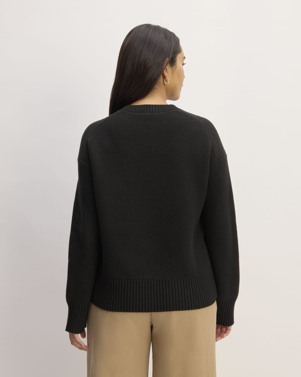 The Cotton Honeycomb Square Crew | Black