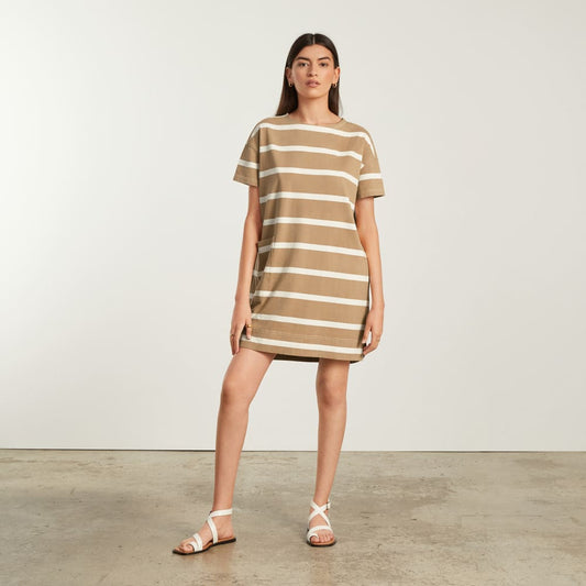 The Oversized Mariner Dress | Iced Coffee / Tan