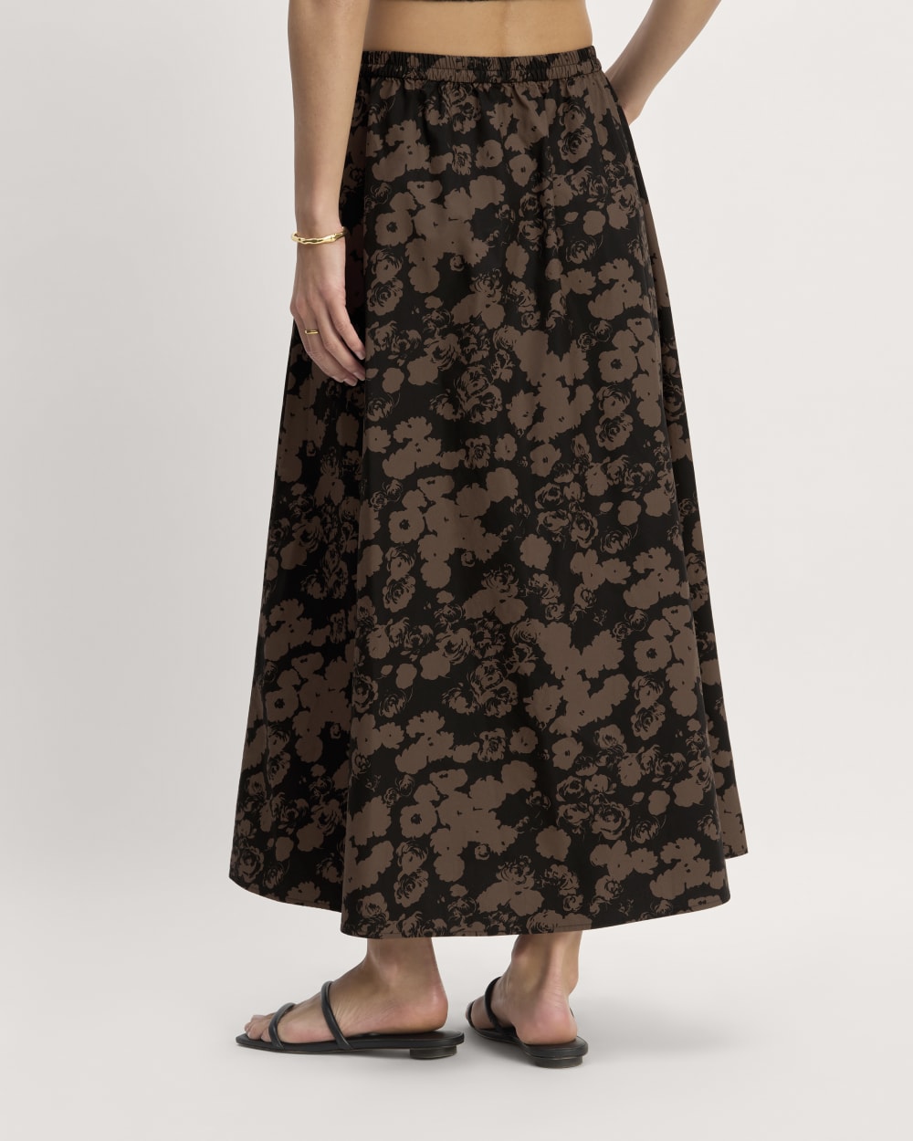 The Supima® Pull-On Maxi Skirt | Black / Cocoa Floral