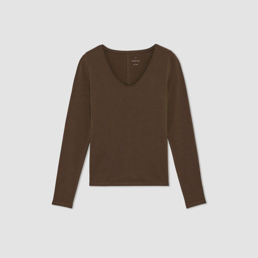 The Supima® Form Ballet Neck Tee | Cocoa