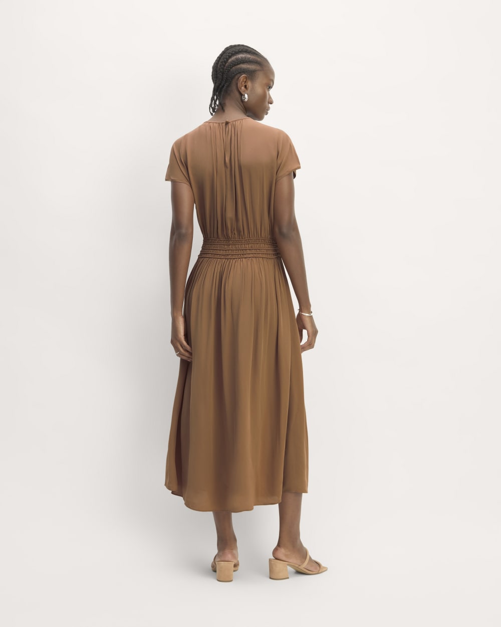 The Gathered Midi Dress | Carob Brown