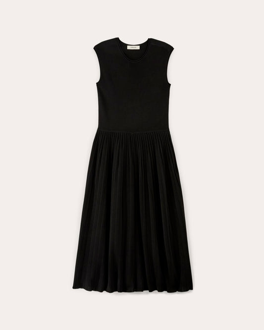 The Knit Pleated Dress | Black
