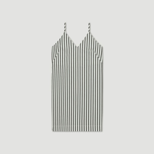 The Poplin Slip Dress | Bone / Black