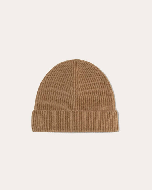 The Cashmere Ribbed Beanie | Tiger's Eye