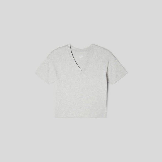 The Organic Cotton Slouchy V-Neck | Heathered Grey