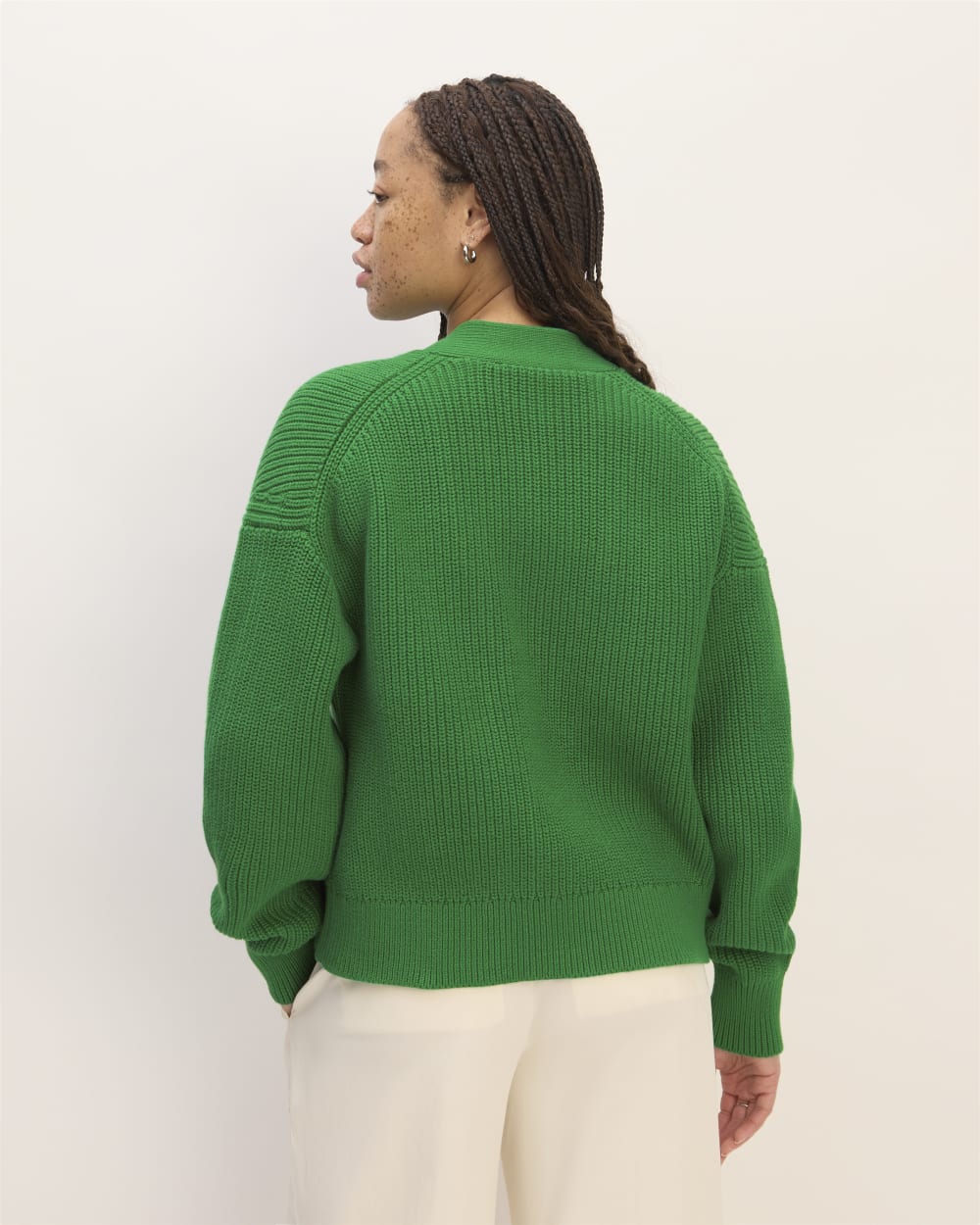 The Boxy Cardigan in Everyday Cotton | Grass Green