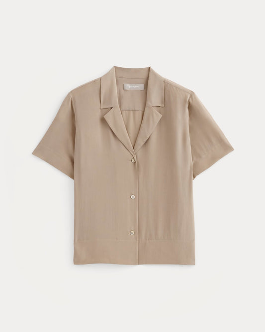 The Notch Shirt in Washable Silk | Burnt Sugar