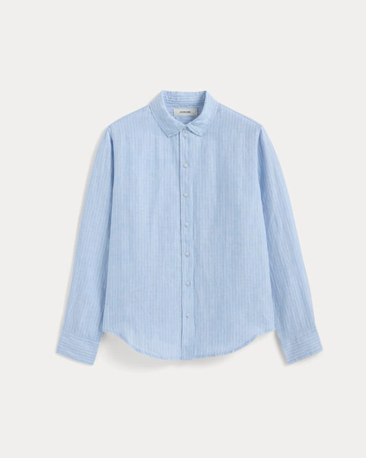 The Must-Have Shirt in Linen | Sky Blue / White