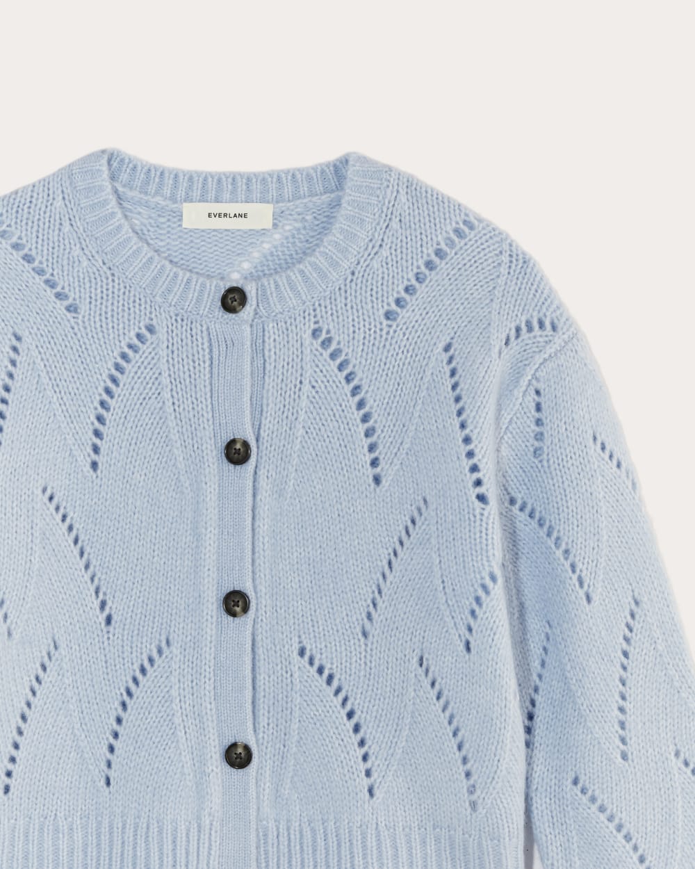 The Pointelle Cardigan in Cloud | Chambray Blue
