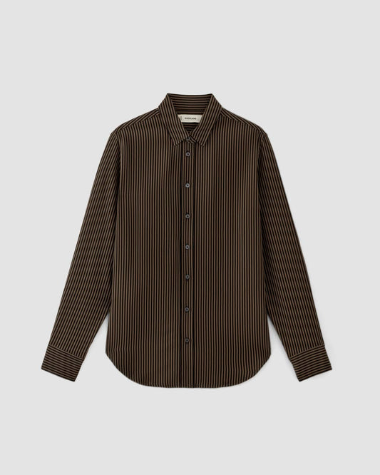 The City Stripe Relaxed Shirt | Cocoa / Black