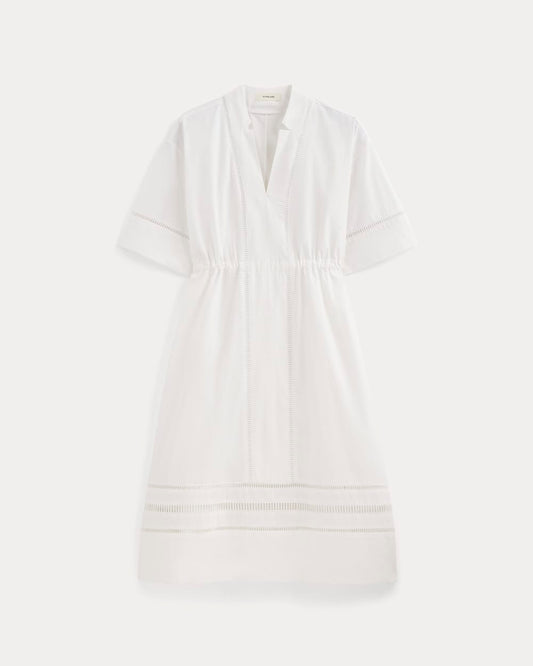 The Lace Trim Caftan Dress | White