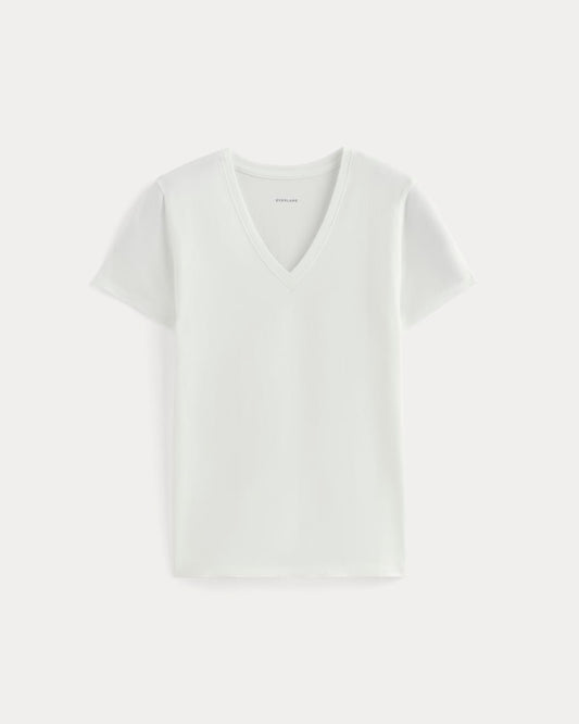 The Slim V-Neck Tee in Essential Cotton | White