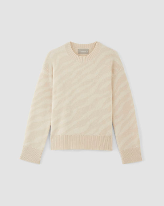 The Alpaca Tiger Jacquard Crewneck | Canvas / Snow