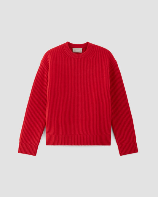 The Oversized Crew in Luxe Merino | Classic Red