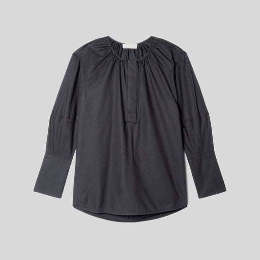 The Silky Cotton Balloon Sleeve Top | Black
