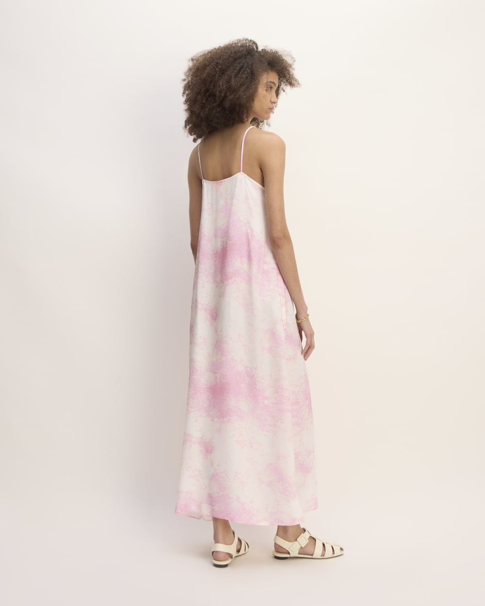 The Everlane x Marques' Almeida Satin Tie-Dye Dress | Pink Tie-Dye