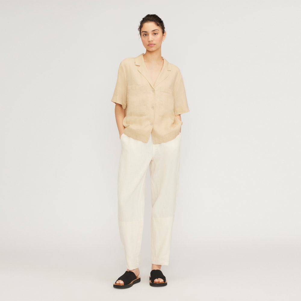 The Linen Workwear Shirt | Warm Khaki