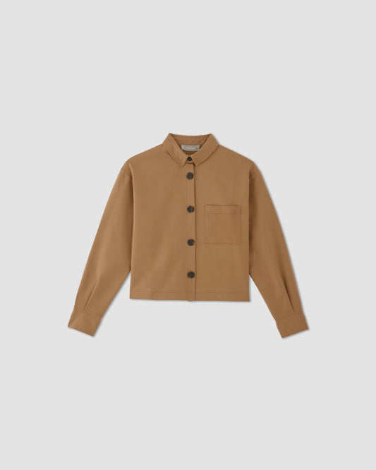 The Structured Cotton Cropped Shirt | Toasted Coconut