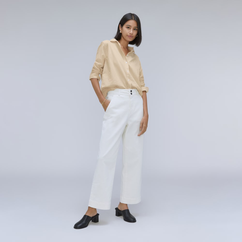 The Must-Have Shirt in Silky Cotton | Golden Palm / White