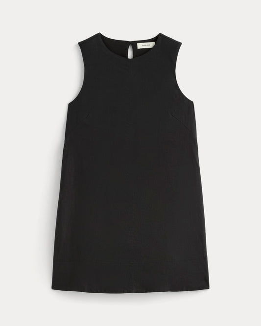 The Shift Dress in Stretch Linen | Black