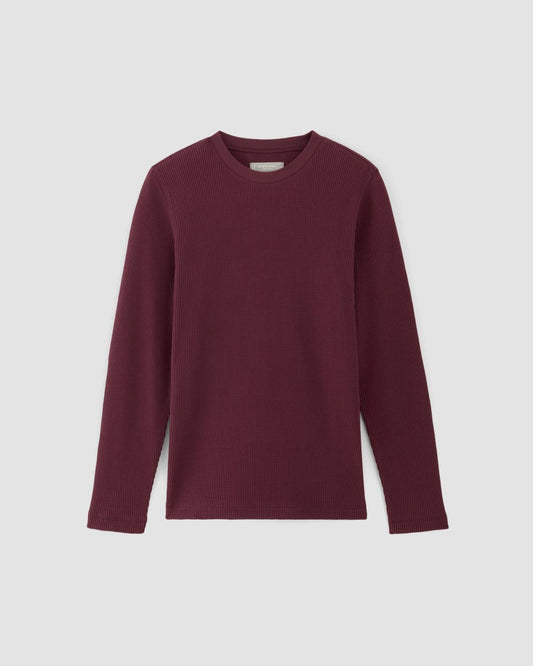The Waffle Long-Sleeve Crew | Burgundy