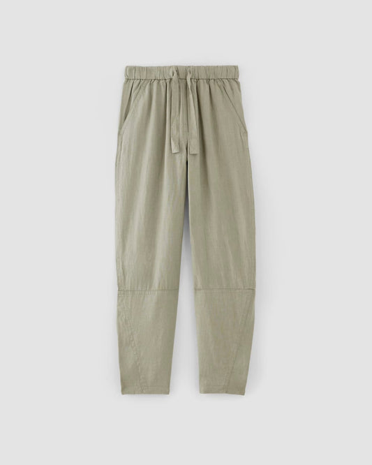 The Linen Pull-On Barrel Pant | Sage Green