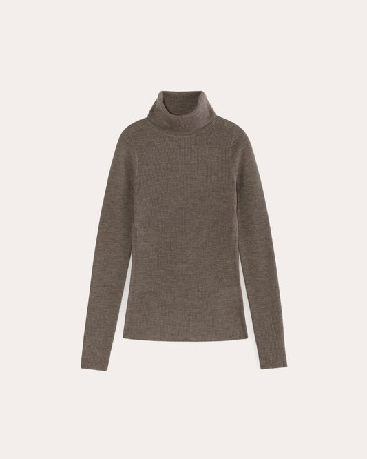 The Turtleneck in Ultrasoft Merino | Heather Cocoa