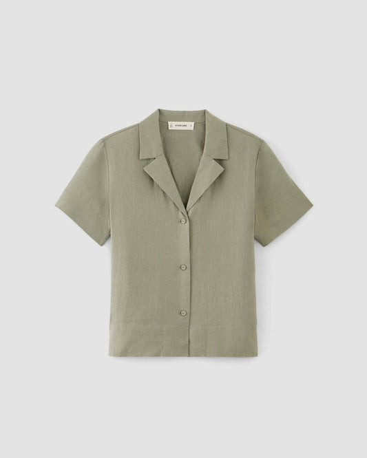 The Notch Shirt in Linen | Sage Green